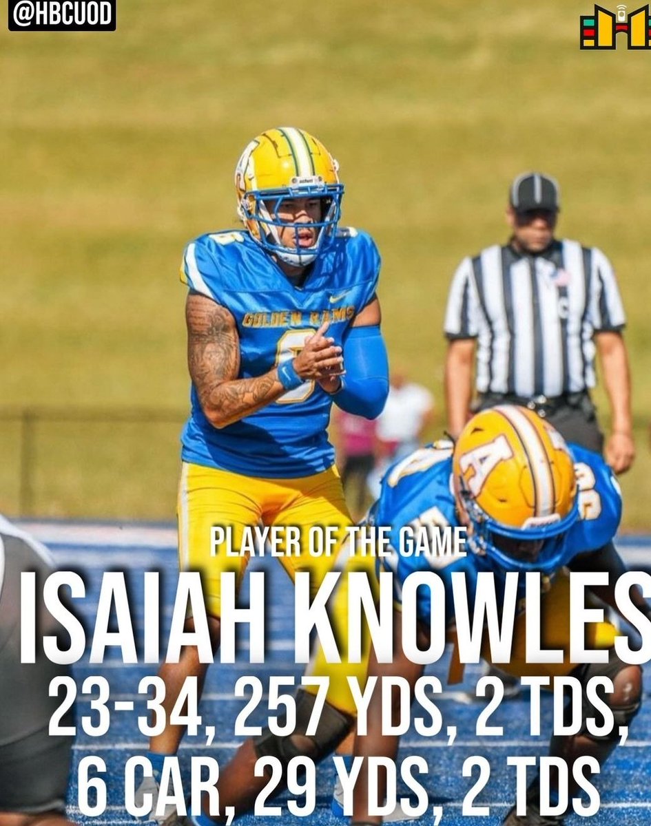 Albany State QB Isaiah Knowles named Player of the Game against Edward Waters 
📷HBCUOD