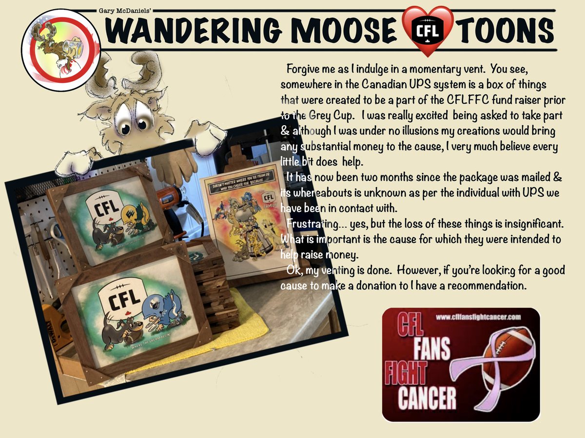 Next time I’m bringing the stuff myself &amp; going to the Grey Cup!