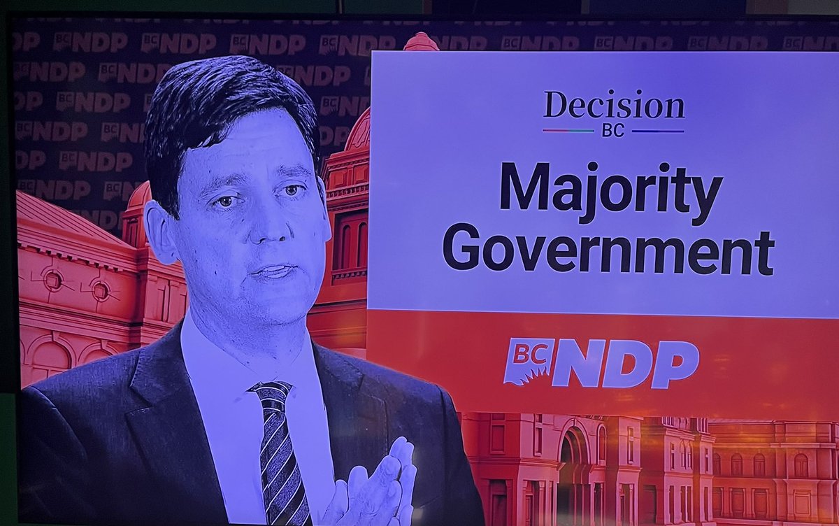 NEW - The BC NDP have formed a majority government in British Columbia. Garry Begg leads by 18 votes with just 21 votes left to count, winning the riding of Surrey-Guildford. This gives the NDP 47 seats. The result could be overturned following a judicial recount. #bcpoli