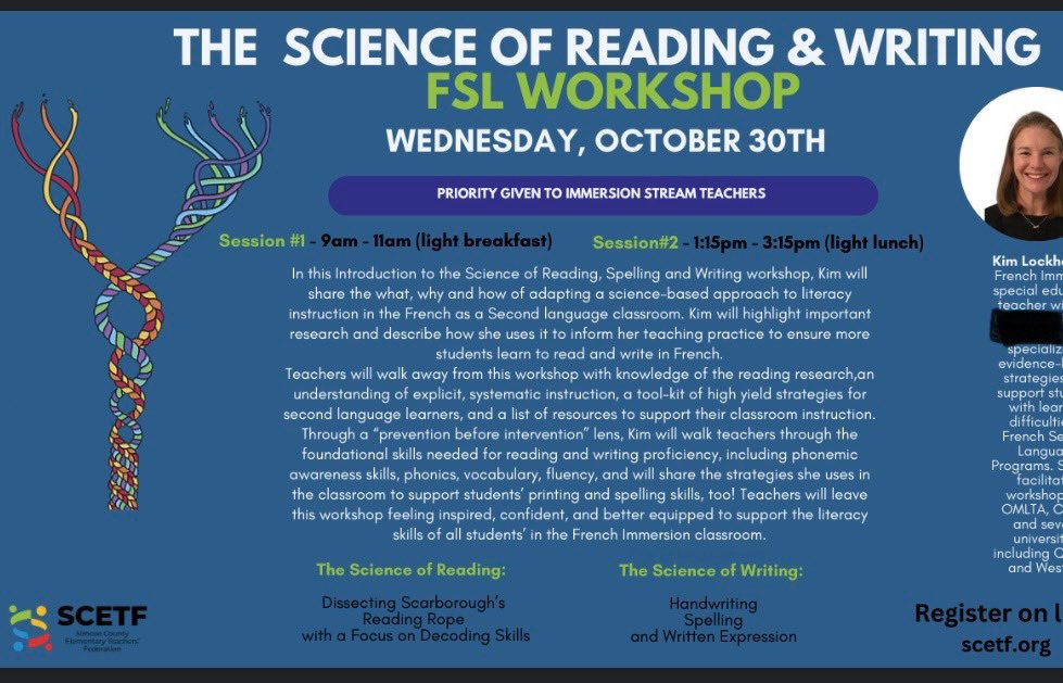 I am looking forward to this full day of learning with #FSL teachers in <a href="/SCDSB_Schools/">Simcoe County District School Board</a> on Wednesday to discuss the #ScienceOfReading and #ScienceOfWriting in the context of the second language classroom and evidence-based strategies to support all learners! <a href="/simcoecounty/">County of Simcoe</a>