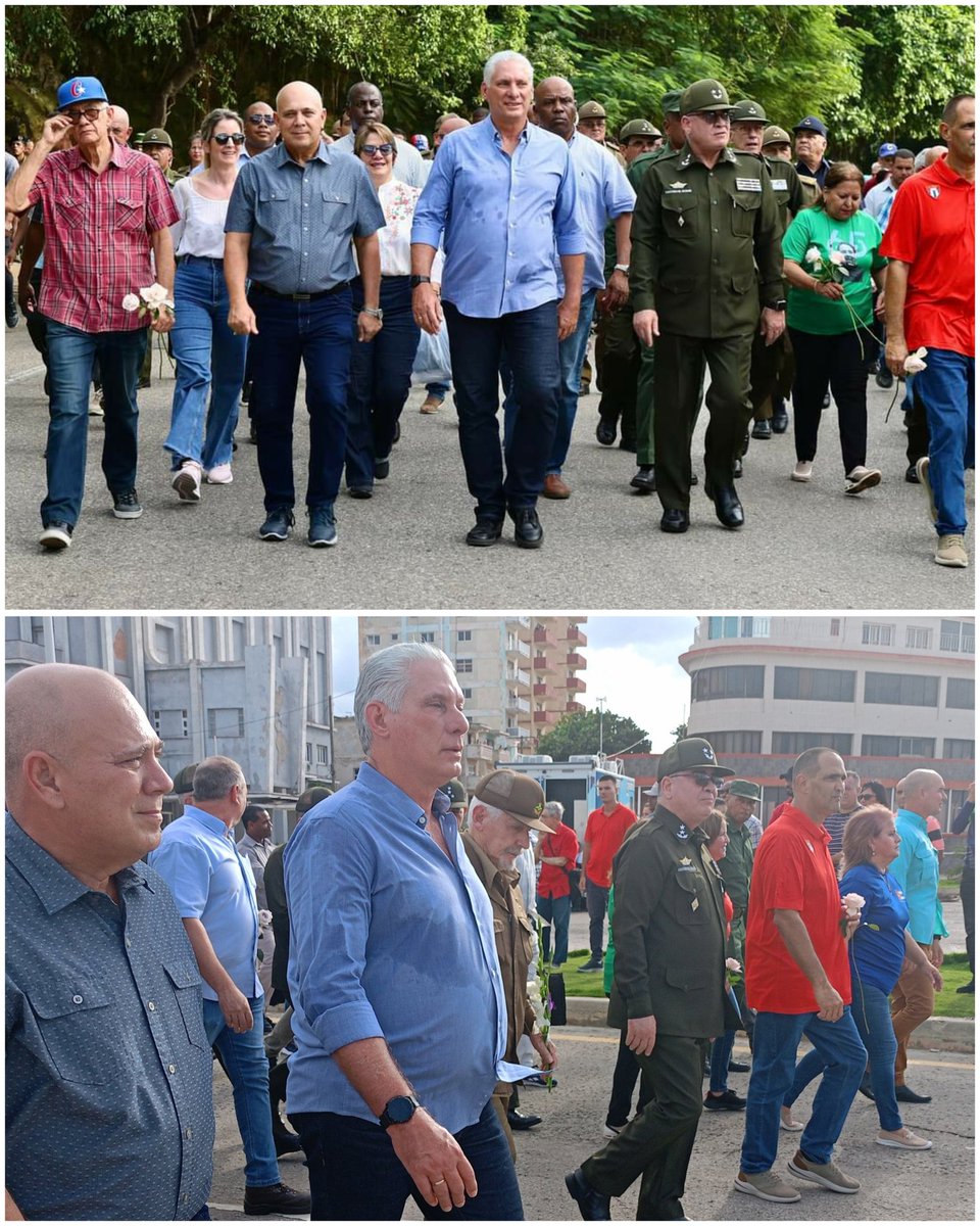 🇨🇺 Rinde homenaje al Señor de la Vanguardia el Presidente <a href="/DiazCanelB/">Miguel Díaz-Canel Bermúdez</a>  junto a <a href="/DrRobertoMOjeda/">Dr. Roberto Morales Ojeda</a> .Ambos encabezan la marcha desde la Plaza de la Revolución hasta el Malecón habanero. #LatirAvileño #SinPerderUnDía #UnidosXCuba <a href="/PCCCiegodeAvila/">PCCCiegodeAvila</a> <a href="/AlfreMene37409/">Alfre Menendez</a> <a href="/PartidoPCC/">Partido Comunista de Cuba</a>