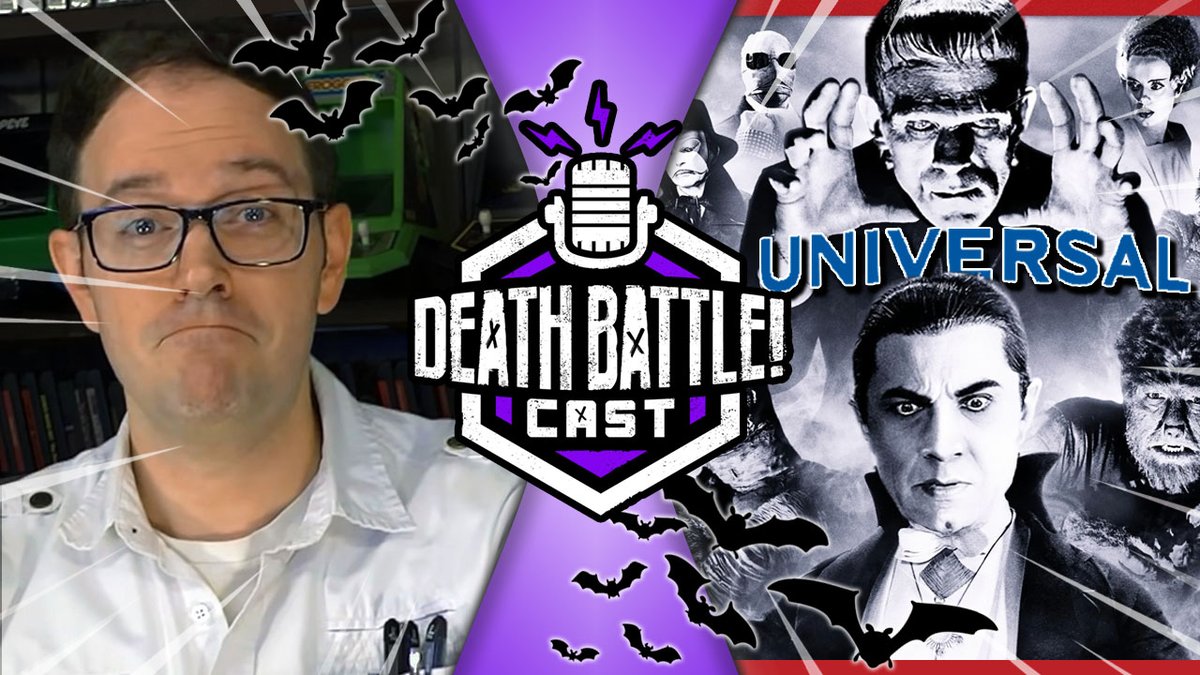 DEATHBATTLE's tweet image. Tomorrow, we wrap up 💀Skeletober Skelebration💀 on #DeathBattleCast with a very special guest! Billy, the voice of Ringmaster!

...

........

oh and James Rolfe! 

We're debating who would win a Universal Monsters Battle Royale. It's gonna be fun as hell.