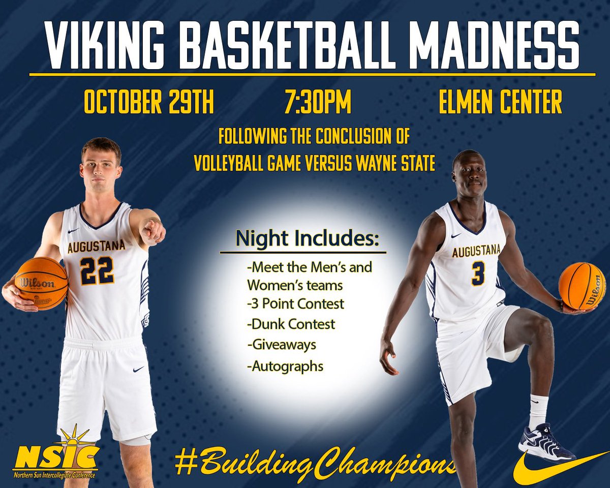 🚨Viking Basketball Madness🚨

Meet the team, 3-Point Contest, Dunk Contest, Student Giveaways❗️

See you tomorrow night❗️

#BuildingChampions⚔️