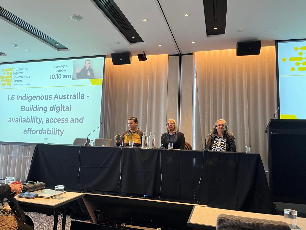 Identity Digital AU (@audomain) on Twitter photo Today at #auIGF2024, Indigenous Fellows Susan Beetson and Dr Jenny Fraser, along with Gabi Briggs, are focusing on Building Digital Availability, Access and Affordability amongst Indigenous communities across Australia. Listen in for an insightful panel <a href="/au_igf/">auIGF - Australian Internet Governance Forum</a> Today at #auIGF2024, Indigenous Fellows Susan Beetson and Dr Jenny Fraser, along with Gabi Briggs, are focusing on Building Digital Availability, Access and Affordability amongst Indigenous communities across Australia. Listen in for an insightful panel <a href="/au_igf/">auIGF - Australian Internet Governance Forum</a>