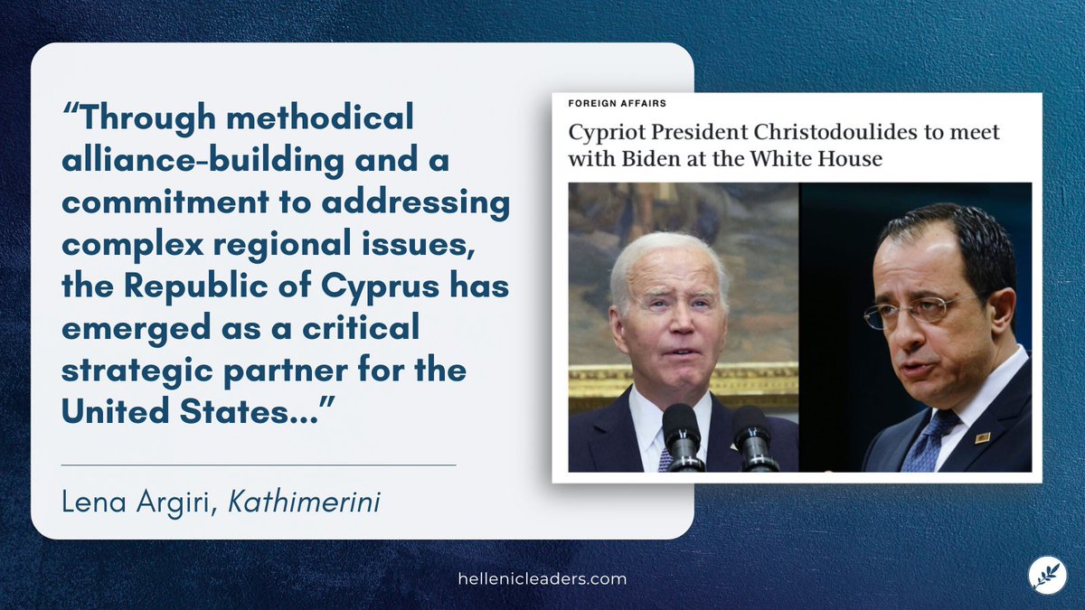 What a one week stretch for 🇺🇸 🇨🇾 relations - Strategic Dialogue in Nicosia last Wednesday, Oval Office meeting this Wednesday.

Check out <a href="/lenaargiri/">Lena Argiri</a>’s reporting: bit.ly/3AjdcLF

“Since his tenure as foreign minister, <a href="/Christodulides/">NikosChristodoulides</a> has consistently emphasized in
