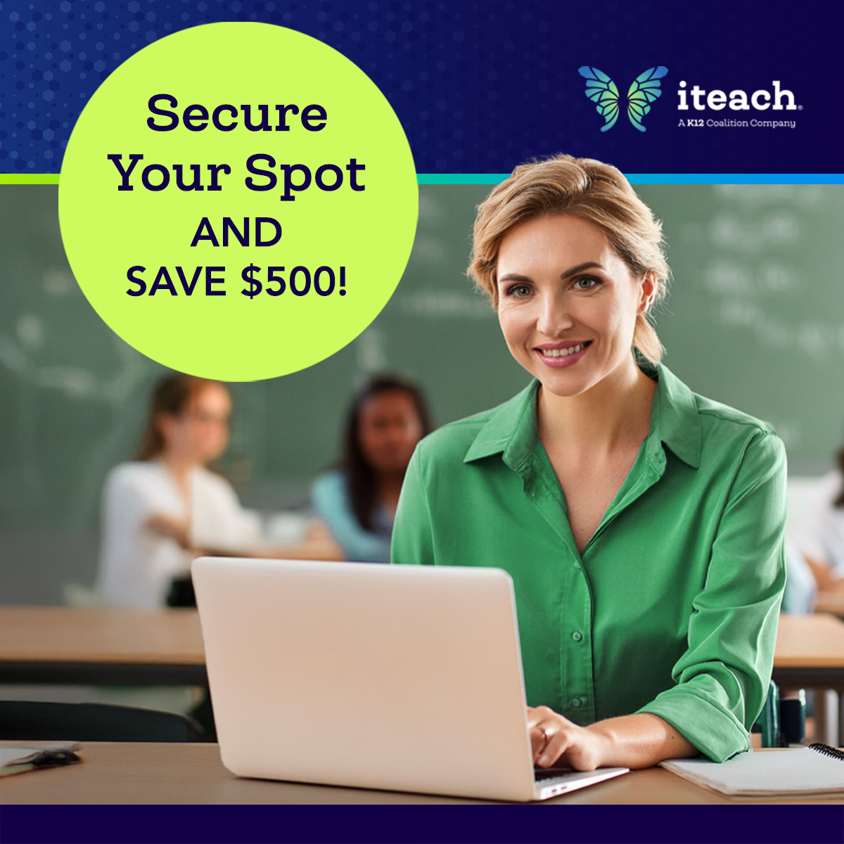 Apply and Enroll Now to Save $500! 🚨

Don’t miss your chance to start your teaching journey. Enroll by November 18th and lock in your savings!

Ready to take the next step? Learn more and get started today.
➡️ iteach.net/apply

#TeacherCertification #iteach #Teacher