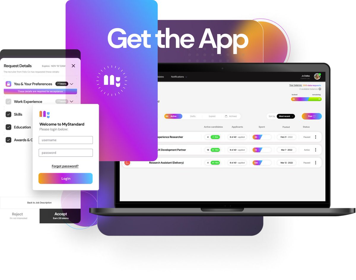 When you store your professional data on MyStandard, you can receive offers to share that data with organizations looking to hire new talent and get compensated directly to you.

mystandard.io/get-the-app/