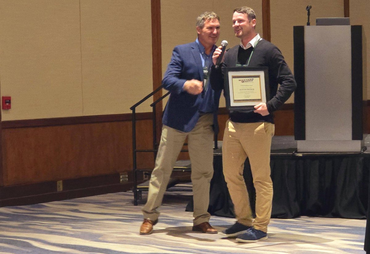 Austin Fricker is the 2024 Young Seedsman awardee at the Western Seed Association Convention in Kansas City. @WesternSeedhttps://hubs.li/Q02W4BvP0