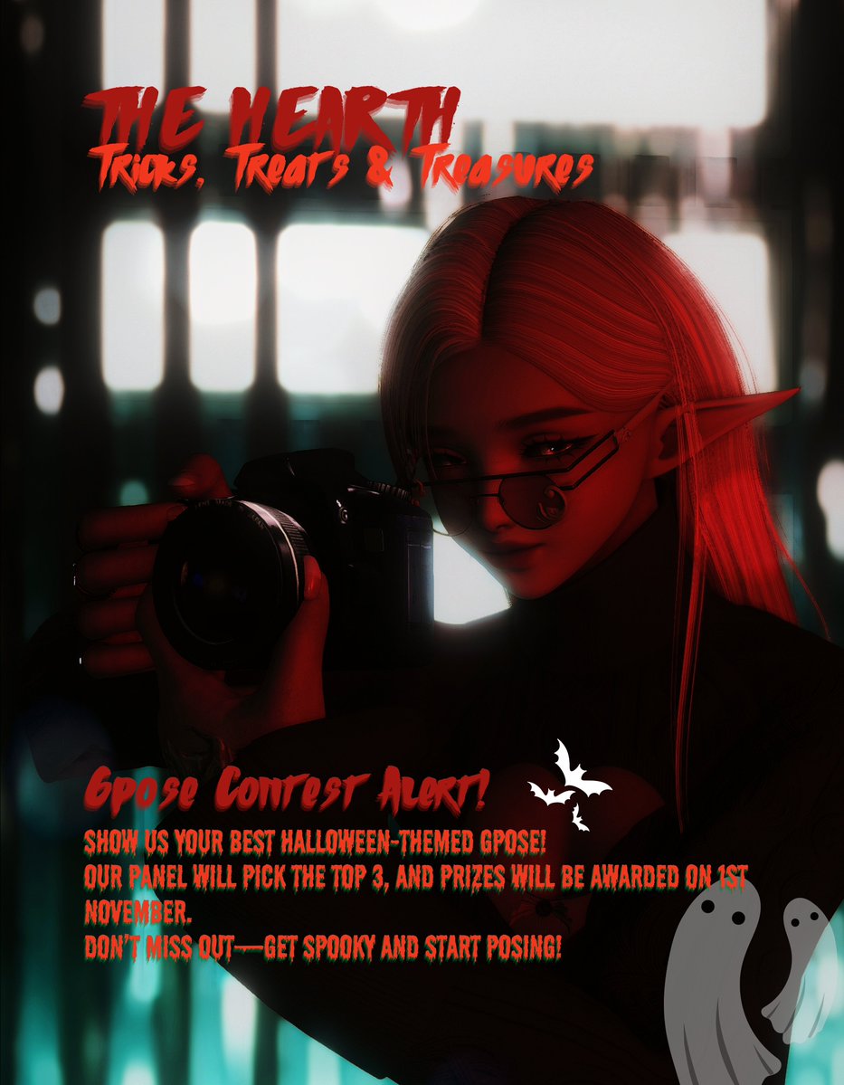 🎃 The Hearth: Tricks, Treats, &amp; Treasures 🎃

📸 Gpose Contest Alert!

Show us your best Halloween-themed gpose! 🦇
Our panel will pick the top 3, and prizes will be awarded on 1st November.

1st Place - 15mil Gil
2nd Place - 10mil Gil
3rd Place - 5mil Gil

Submissions have to