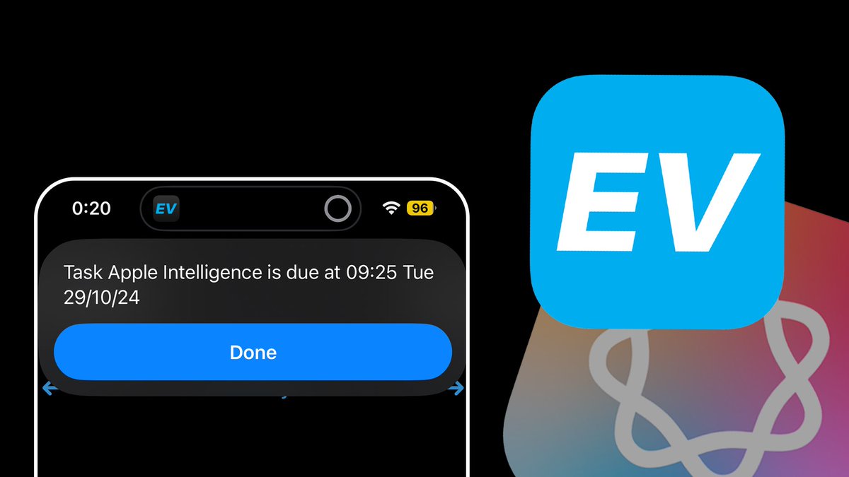 EvenyApp's tweet image. Eveny now supports Apple Intelligence and App Intents!
Stay on the top of your schedule with us!
#Eveny
#AppleIntelligence
#AppIntents 
#iOS18
