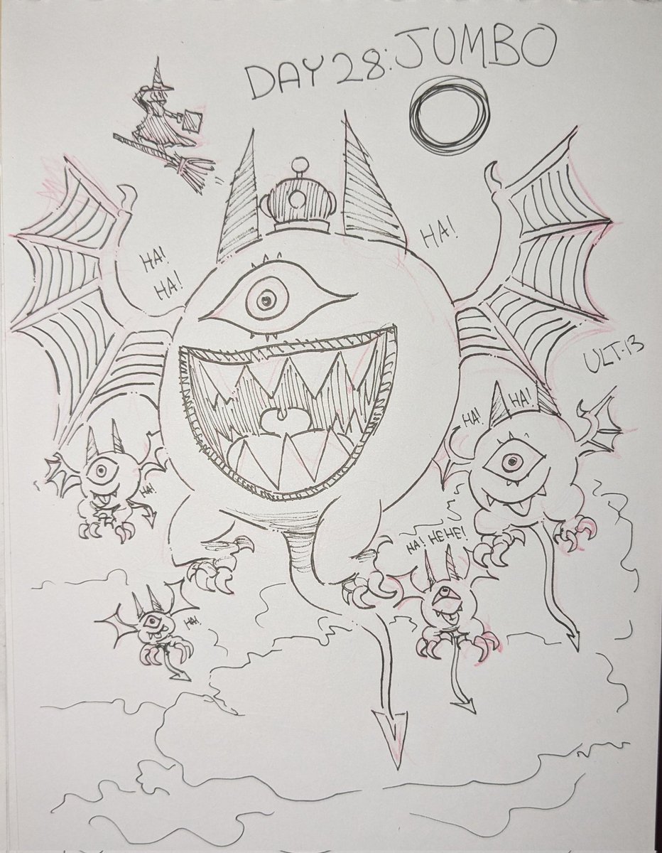 Day 28: Jumbo

King Evil Eye

#inktober2024 
#inktober
#inktober2024jumbo 
#creaturedesign