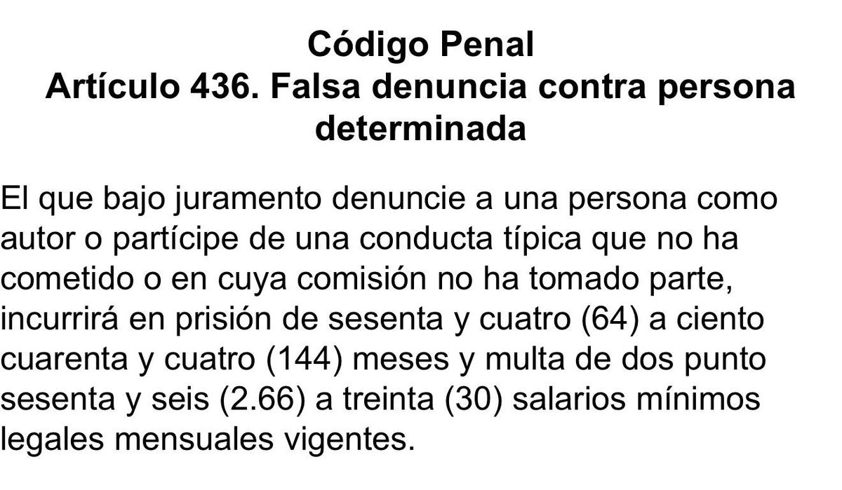 VickyDavilaH's tweet photo. Al señor Orlando José Serpa Teherán lo voy a tratar como un adulto que es, y se tendrá que atener a las consecuencias de sus actos,  que según me han informado mis abogados, dan cárcel, por lo que contempla el código penal. 

Hoy tuve la oportunidad de revisar con mis abogados penalistas la “denuncia”, sin pruebas, de Orlando José Serpa Teherán. En ella me acusa de interceptaciónes ilegales, concierto para delinquir, espionaje, y traición a la patria. La recomendación de los abogados es interponer una demanda penal por falsa denuncia contra persona determinada, lo cual, según ellos, le podría dar hasta 12 años de cárcel  al señor Serpa Teherán. 

Espero que la fiscalía de Luz Adriana Camargo actúe con la misma agilidad contra ese sujeto como lo hizo contra mí y no con la lentitud con la que ha tratado a los del círculo más cercano del Gobierno Petro. Esto dejará un precedente claro para la libertad de prensa en Colombia y tendrá un efecto disuasivo sobre quienes pretenden amedrentarme con acusaciones infundadas. A mí y a cualquier periodista. Este “Lawfare” con la que la izquierda petrista pretende judicializar a quienes develan su corrupción tendrá un punto final.