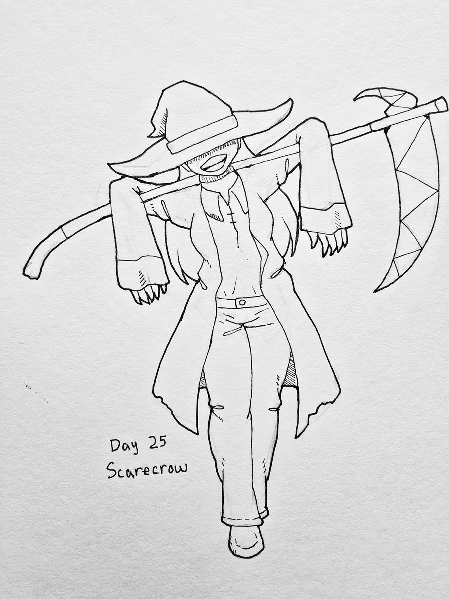 ChromeBellArt's tweet photo. #inktober2024 #inktoberweek4 #inktobercamp #inktoberrust #inktoberexpedition #inktoberscarecrow https://t.co/KAQcZh1fbh