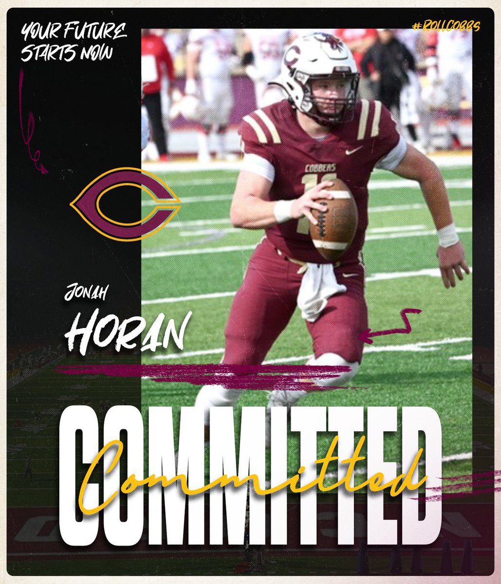 Jonah Horan (@jonah_horan_) on Twitter photo I am proud to announce my commitment to further my education and football career at Concordia College. Thank you <a href="/CoachTerryHoran/">Terry Horan</a> <a href="/Cobber_Football/">Cobber Football</a> and to all the coaches <a href="/MHDspudFootball/">MoorheadSpudFootball</a> who have helped me get to this point in my career. #rollcobbs #LETSGO I am proud to announce my commitment to further my education and football career at Concordia College. Thank you <a href="/CoachTerryHoran/">Terry Horan</a> <a href="/Cobber_Football/">Cobber Football</a> and to all the coaches <a href="/MHDspudFootball/">MoorheadSpudFootball</a> who have helped me get to this point in my career. #rollcobbs #LETSGO