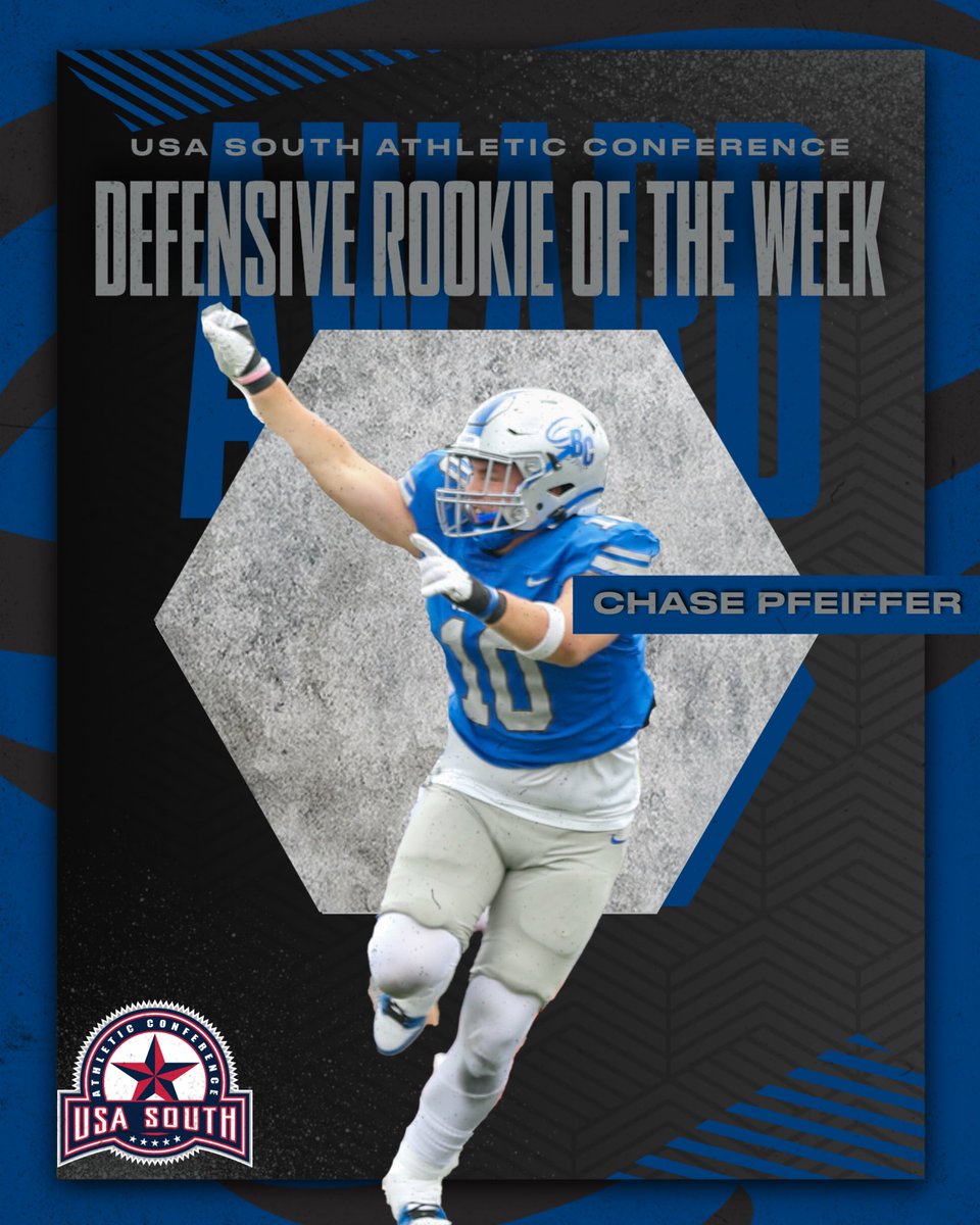 Brevard College Athletics (@bctornados) on Twitter photo Football: BREAKING NEWS - Congrats to BC Football sophomore defensive lineman Chase Pfeiffer for earning USA South Conference Defensive Rookie of the Week honors! #NadoNation #d3fb <a href="/BrevardF5/">BC Football 🌪</a> Football: BREAKING NEWS - Congrats to BC Football sophomore defensive lineman Chase Pfeiffer for earning USA South Conference Defensive Rookie of the Week honors! #NadoNation #d3fb <a href="/BrevardF5/">BC Football 🌪</a>