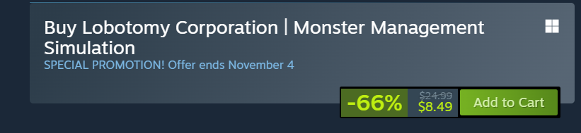 cresnoire's tweet photo. Oh lobcorp is on sale too. Ahem. PLEASEEEEEEE PLEASEEE PLEASE PLAY LOBCORP PLEASEEEEEEEE I'M BEGGING LIKE I'VE NEVER BEGGED BEFORE. DON'T LISTEN TO PEOPLE SAYING IT'S MID!!! ITS PEAK!!!! PLEASE!! Thank you. Have a nice day https://t.co/jKbwHRxL64