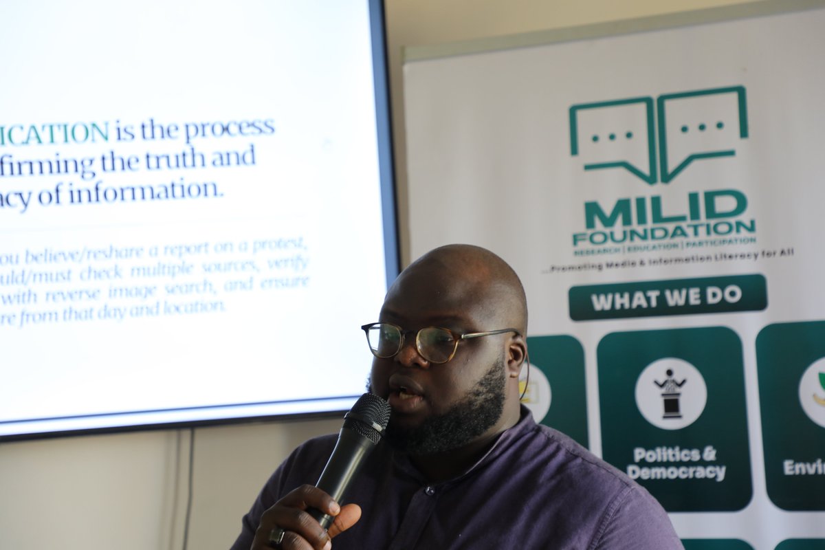 milidfd's tweet photo. A session on verification and fact-checking and its importance in the wake of AI was taken by @GarnishMaster @unesco_abuja @MILCLICKS #mil #factchecking #AI #GlobalMILWeek https://t.co/99UlgEPdfR