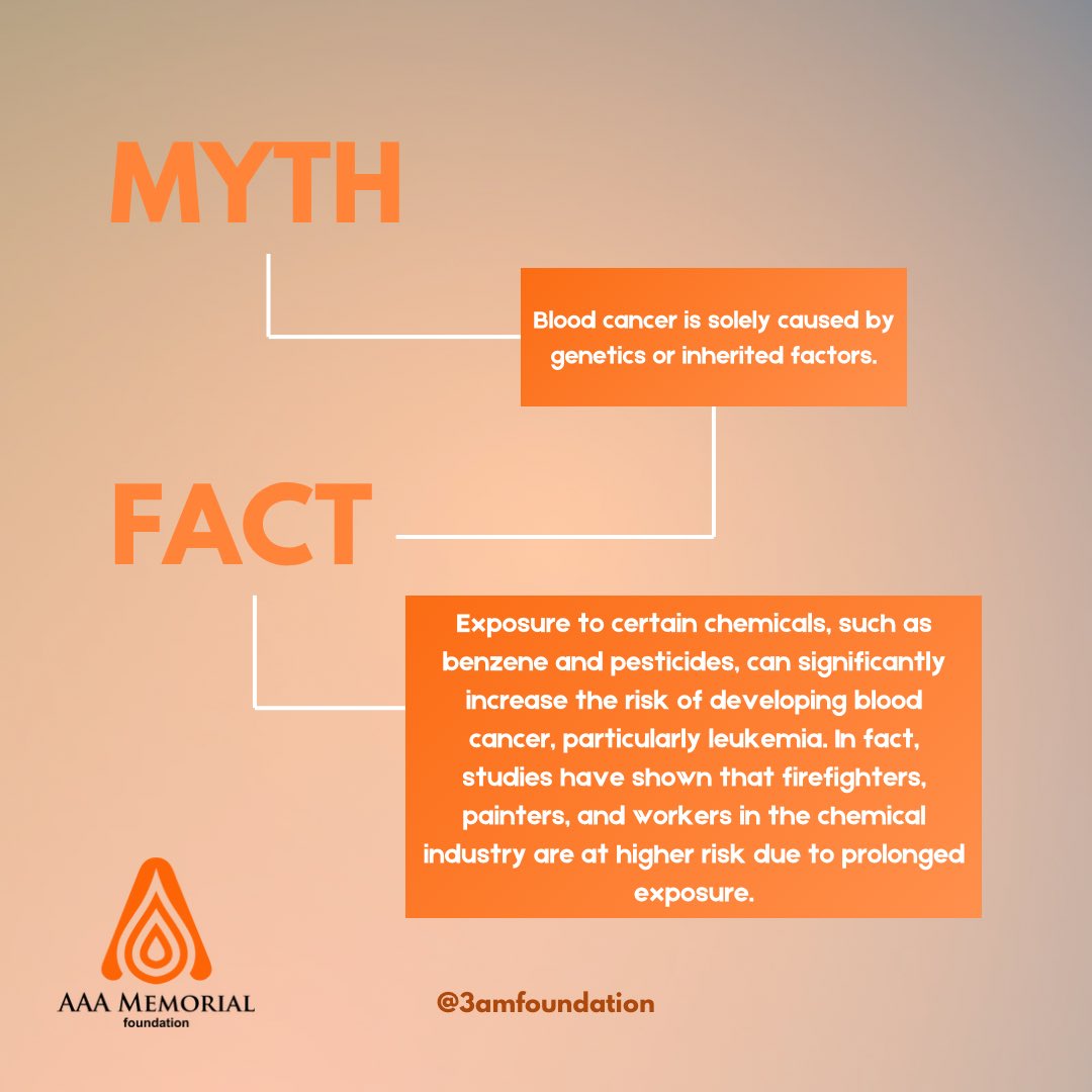 3amfoundation's tweet photo. On today’s episode of Monday motivation…

Protect yourself! Certain chemicals can increase blood cancer risk. Stay informed, stay safe!

Did you know this before? Let us know in the comments 

#bloodcancerawareness #environmentalhealth #awarenessmatters #3amfoundation https://t.co/ZiXOX95KK0