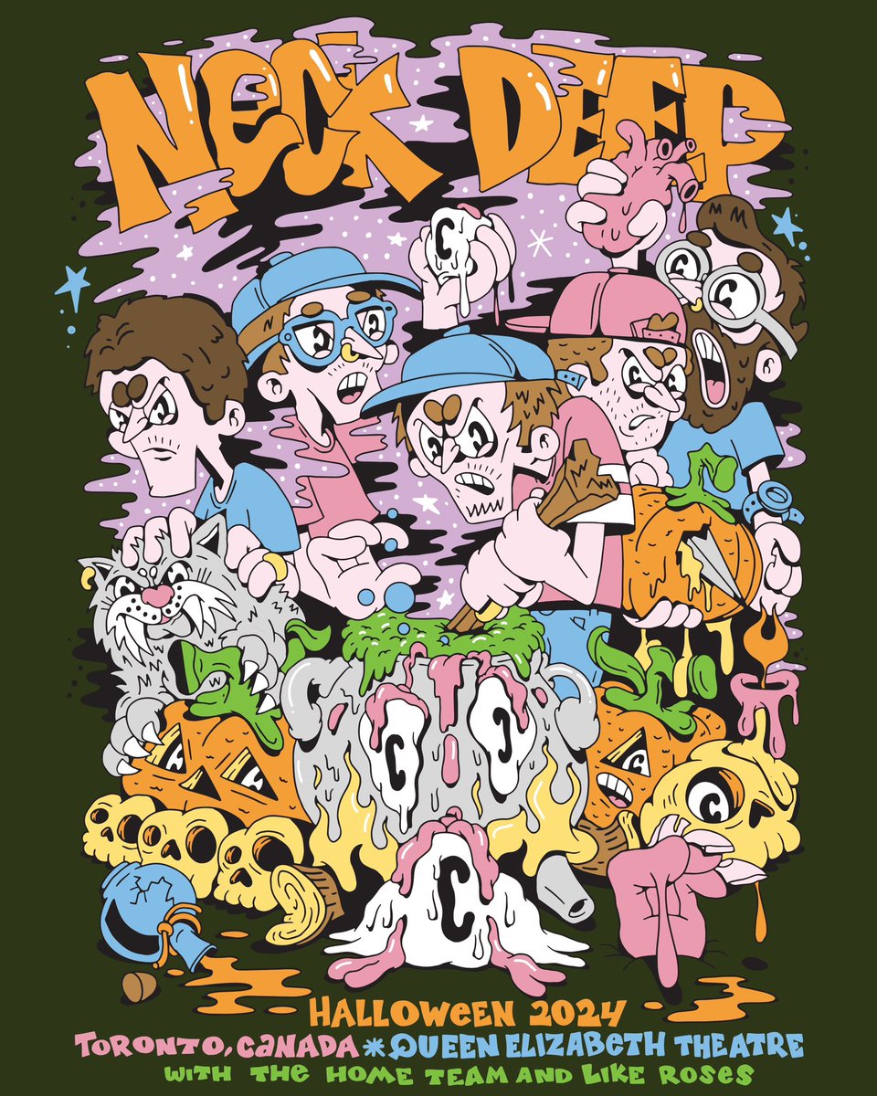 Halloween in Toronto! We will have a limited edition screen printed poster and best fancy dress will win some free merch. Tickets are nearly gone so come get spooky 💀👻🎃

Neckdeepuk.com