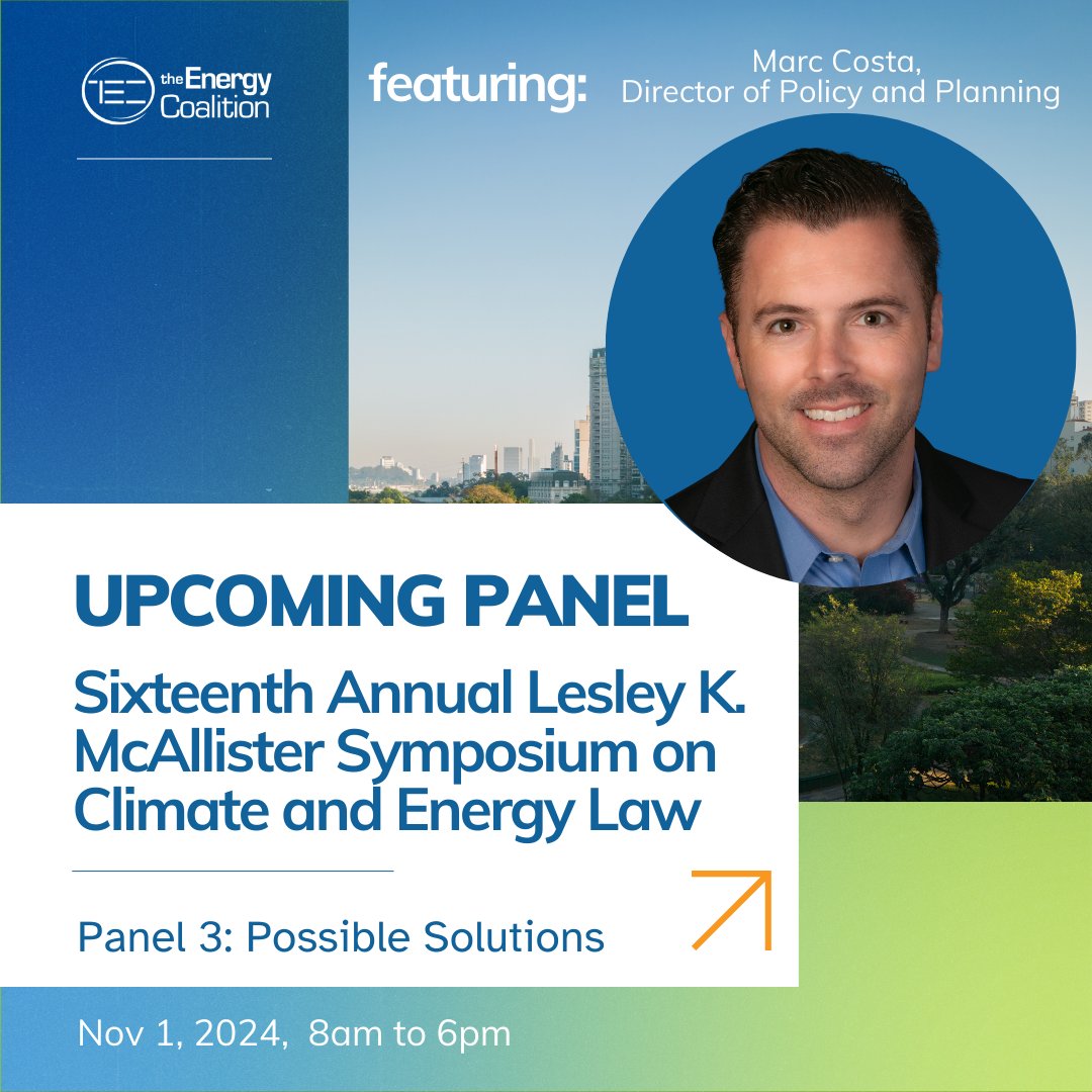 We’re excited that our very own TEC staff Marc, Director of Policy and Planning, will be presenting at the 16th Annual Lesley K. McAllister Symposium on Climate and Energy Law, taking place Nov 1 in San Diego. Register here: bit.ly/4dHCqRt