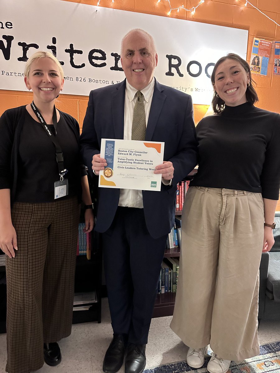 EdforBoston's tweet photo. TY to @826boston for inviting me to Civic Leaders Tutoring Week @OBryantSchool. I spoke with a student applying for college whose dedication to education, especially as a child of immigrants, is truly inspiring. We must strive to make education more equitable for all! #bospoli https://t.co/LZIIsX5sZb