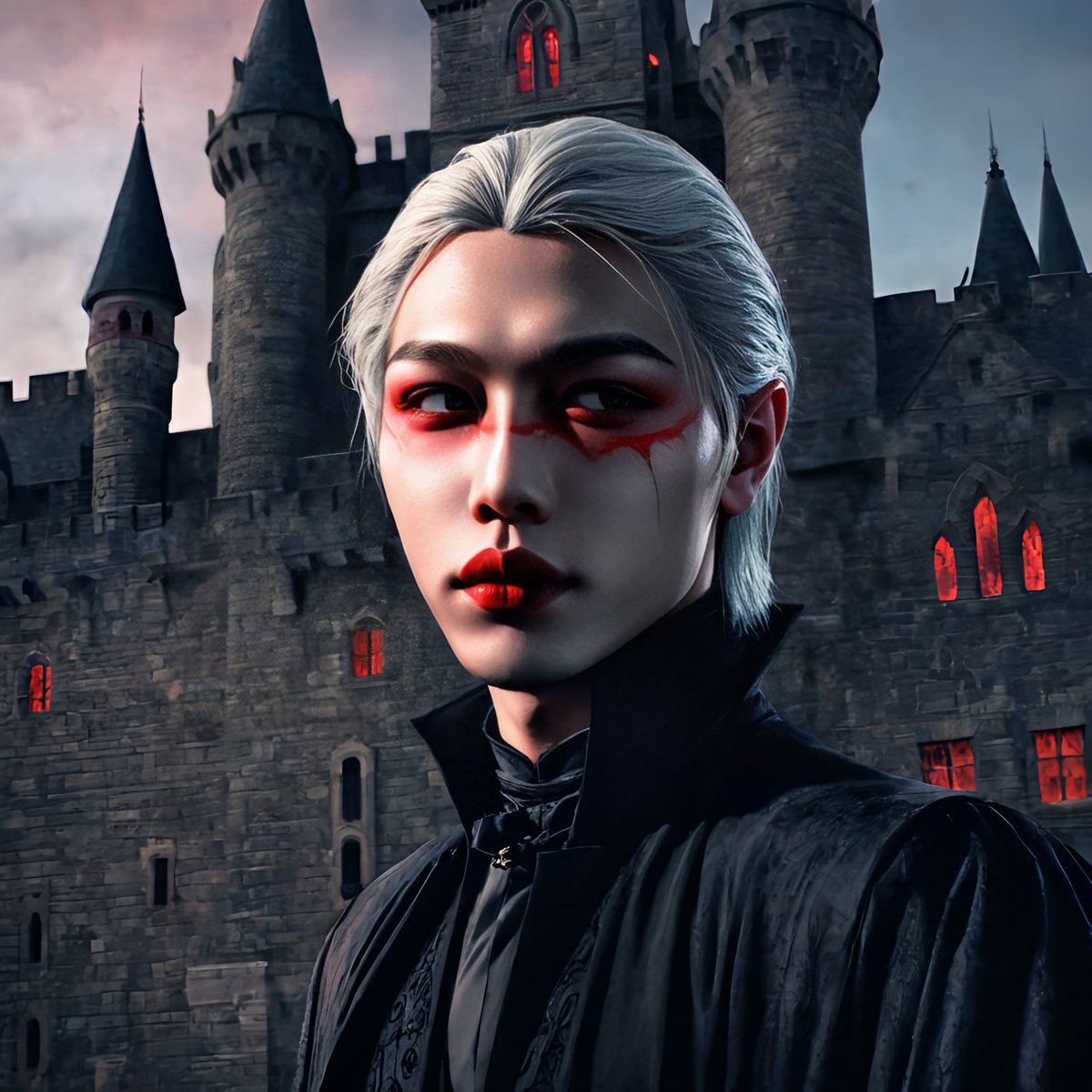 Picsart's tweet photo. okay hear me out stray kids vampire halloween concept?? https://t.co/0gV1NodZSe