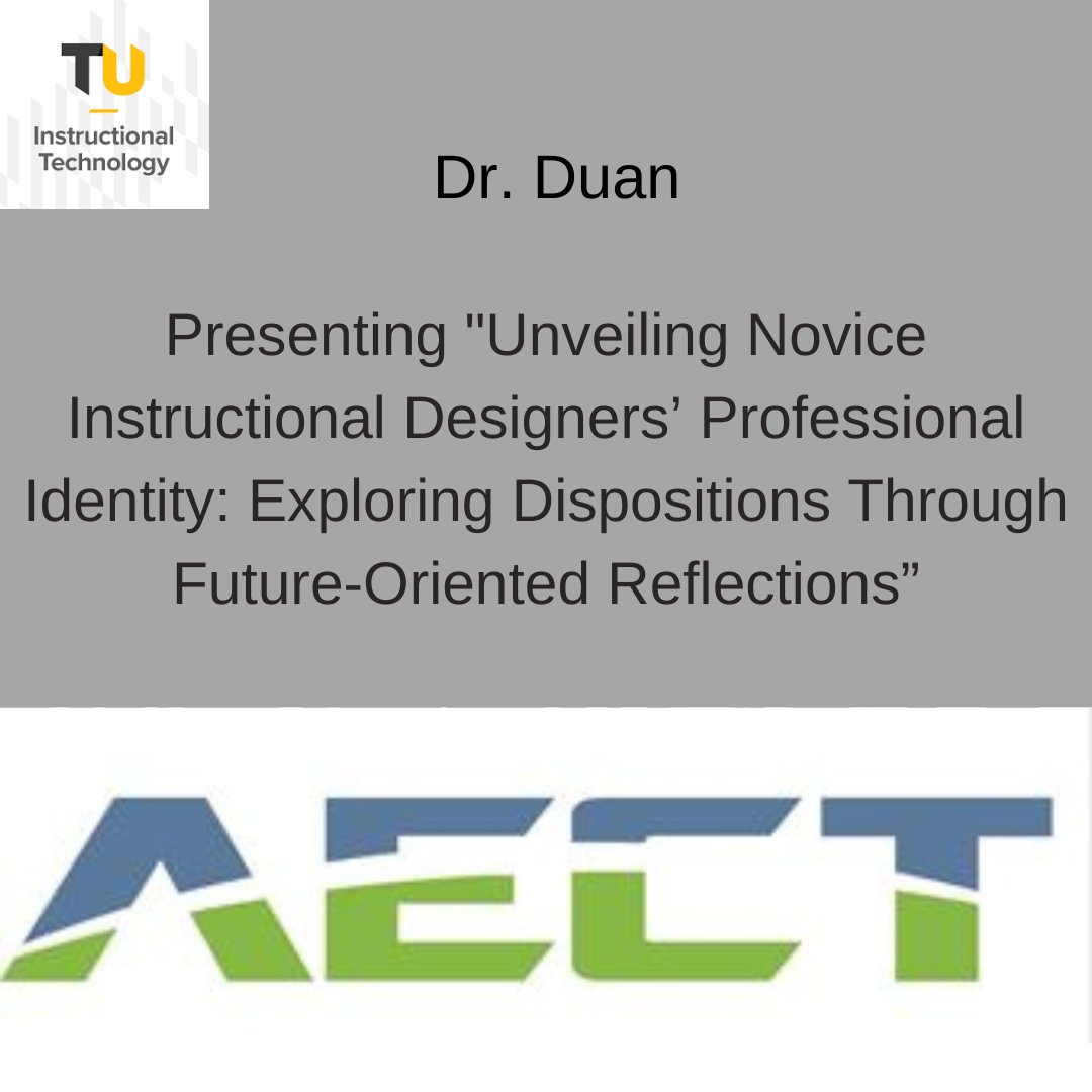 TowsonISTC's tweet image. Congratulations to Dr. Zhang and Dr. Duan for presenting their research at AECT this past Tuesday!