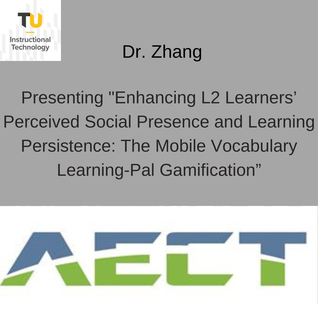 Congratulations to Dr. Zhang and Dr. Duan for presenting their research at AECT this past Tuesday!