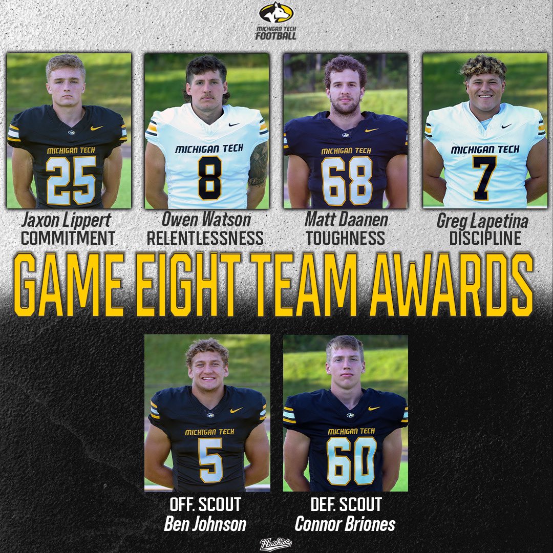 Team Awards from Game 8

Commitment: Jaxon Lippert
Relentlessness: Owen Watson
Toughness: Matt Daanen
Discipline: Greg Lapetina
Off. Scout: Ben Johnson
Def. Scout: Connor Briones

#CRTD | #FollowTheHuskies