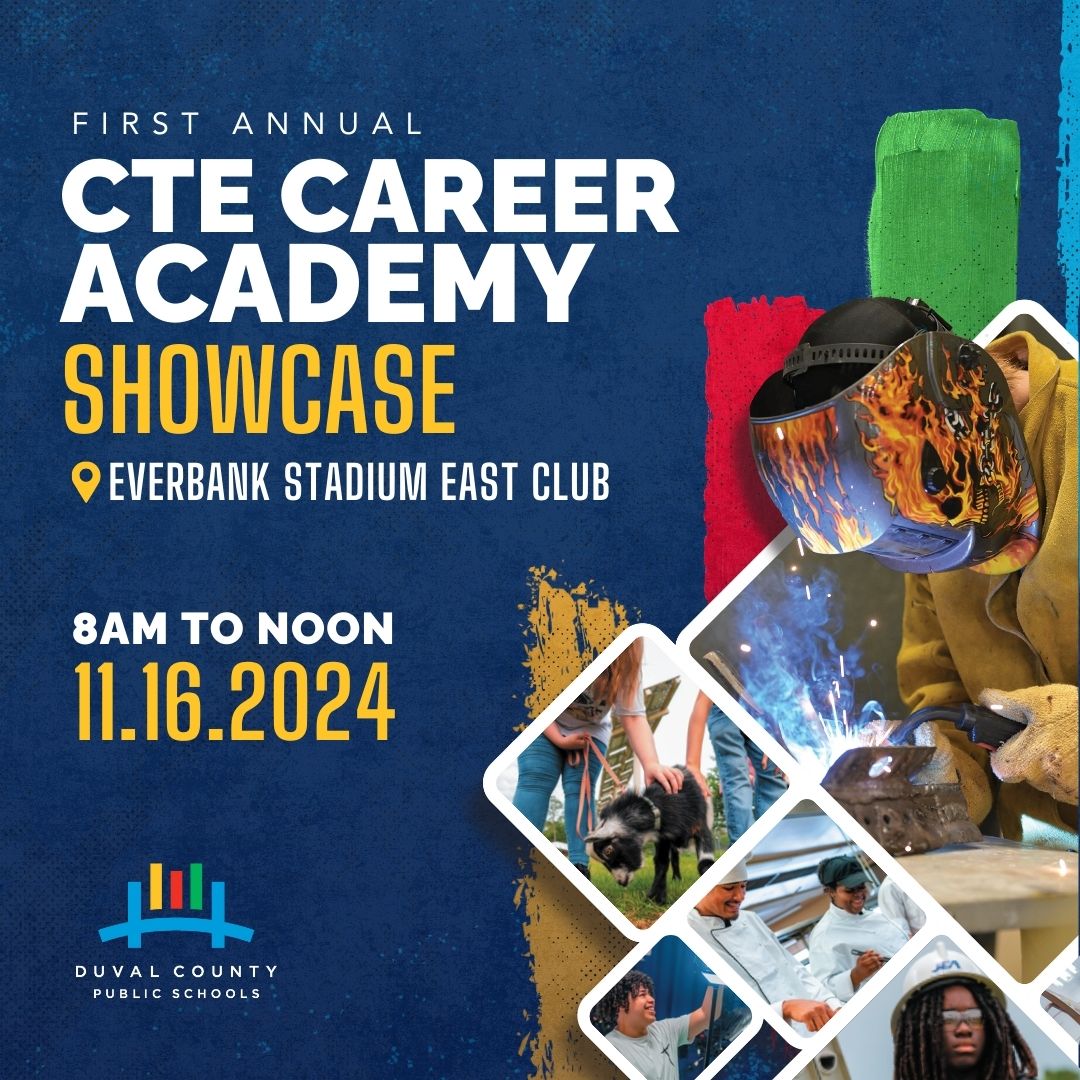 Mark your calendars for the 1st Annual CTE Career Academy Showcase at EverBank Stadium! Explore career academies like cybersecurity, aviation, landscaping, and more. Meet students gaining real-world skills &amp; certifications while still in school.
Details: duvalschools.org/cte