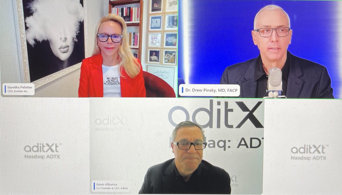 🎤📹 Just wrapped an inspiring virtual discussion with Amro Albanna of Aditxt and <a href="/drdrew/">Dr. Drew</a>! Honored to connect with leaders who are as passionate about health and innovation as we are. Can’t wait to share more of what’s in store in the coming weeks—stay tuned! #ReproductiveHealth