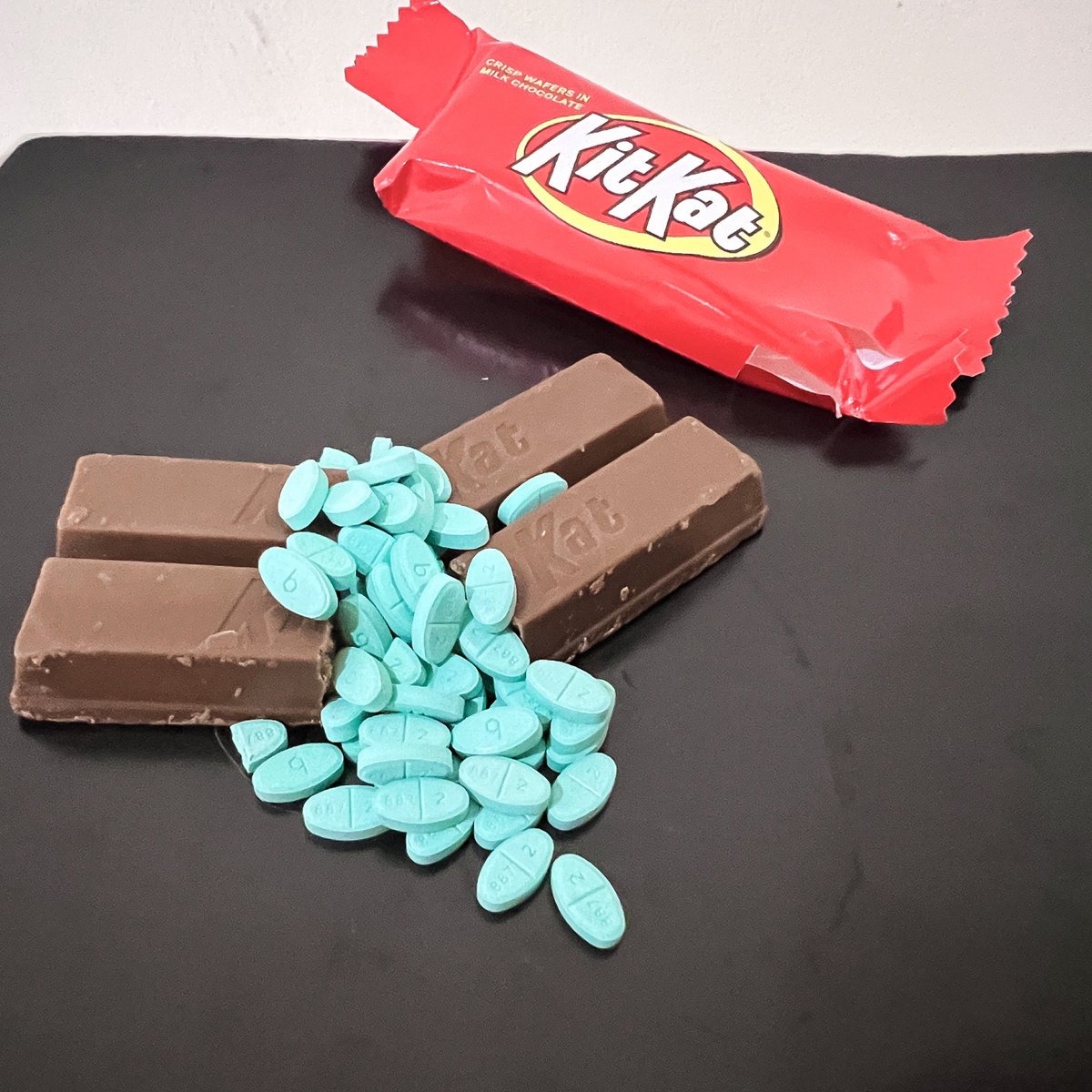 EliErlick's tweet photo. Remember to check your kids’ Halloween candy carefully this year! I just found 80mg of estradiol in this KitKat bar. Stay safe out there. https://t.co/H1xvqOulFC