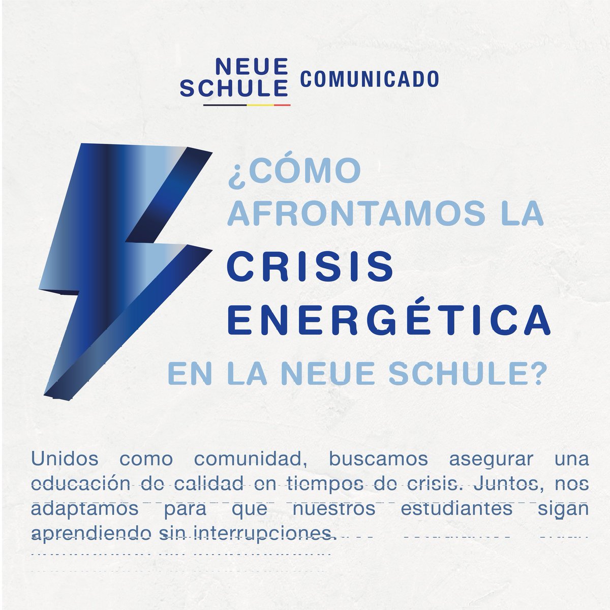 SchuleNeue's tweet photo. En la Neue Schule, estamos comprometidos en asegurar que nuestros estudiantes reciban una educación de calidad, incluso en medio de la crisis energética que enfrenta nuestro país. https://t.co/o0PAfNMCJo