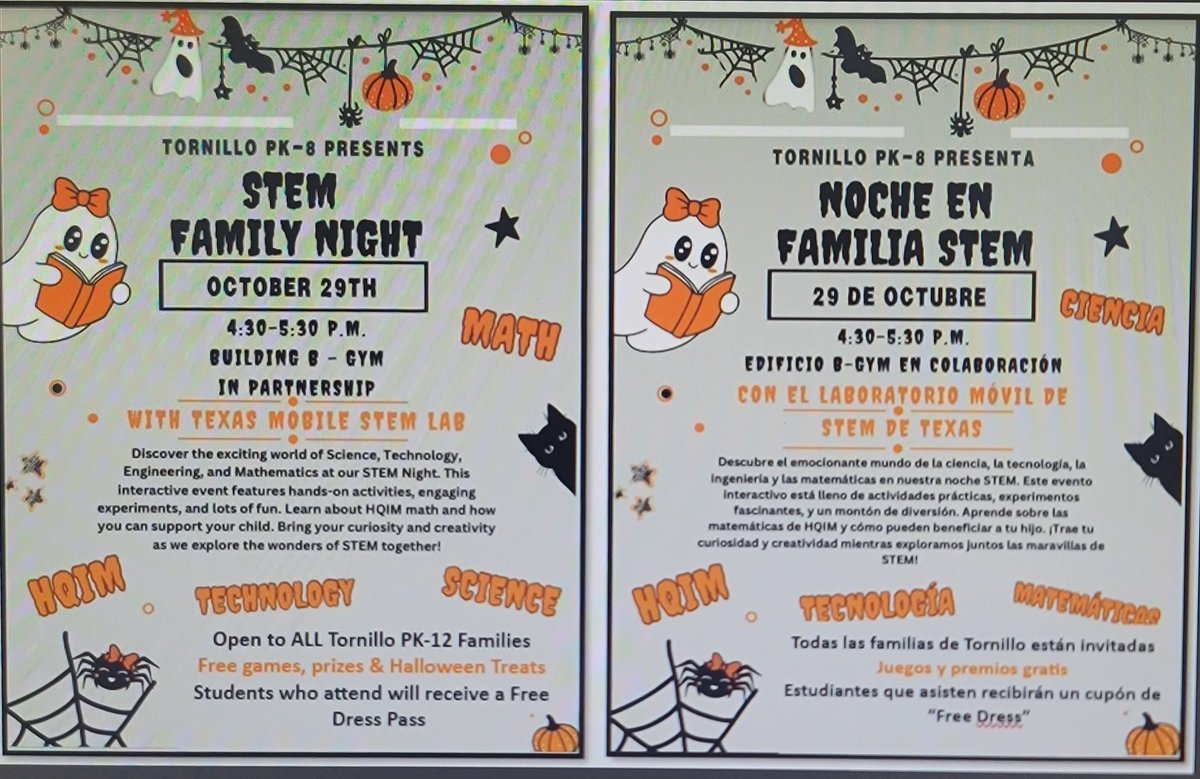 TISDFamilyEnga1's tweet photo. PARENTS: Join us for our parent educational night!MATH, SCIENCE, TECHNOLOGY &amp; a lot more fun activities! PADRES: Acompañenos a nuestra noche educativa y de diversion!MATEMATICAS,CIENCIA. TECNOLOGIA y mucho mas! #TISDPROUD #Tisdtheplacetobe https://t.co/cDzSoJR79c