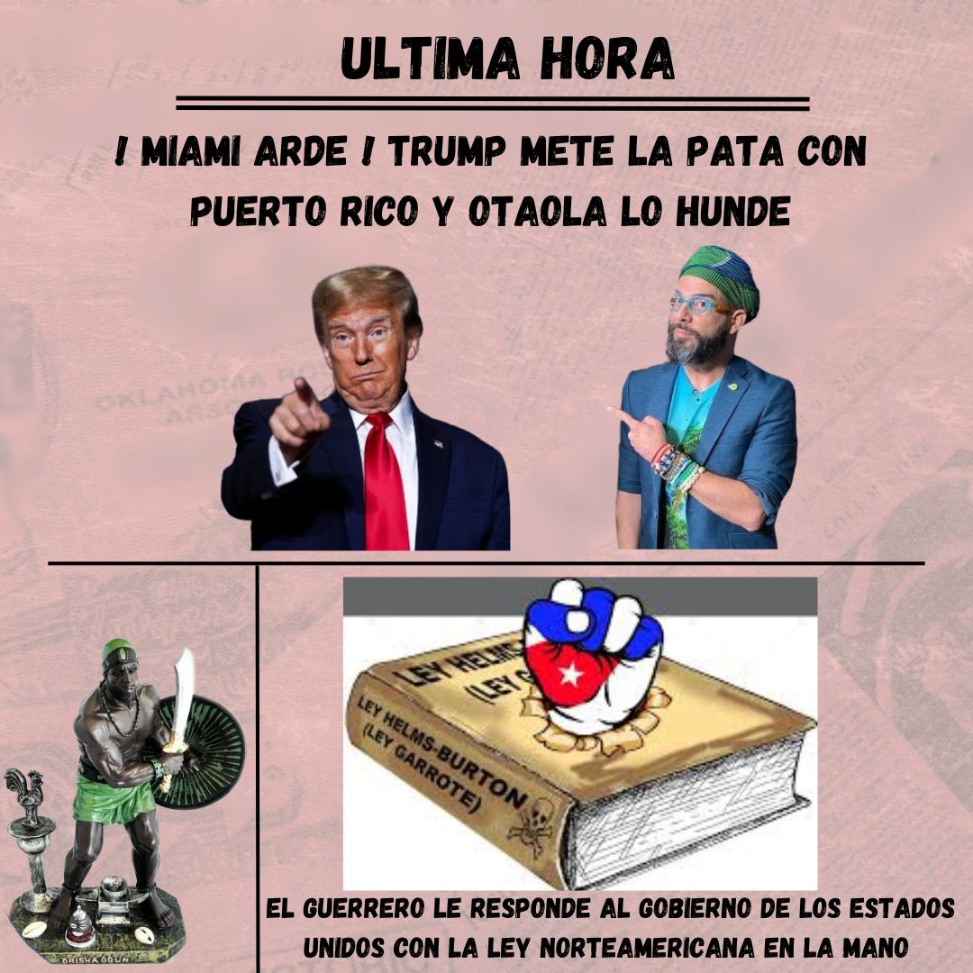 ¡Miami arde! Trump mete la pata otra vez con Puerto Rico y Otaola lo hunde, el fanguero es grande. El Guerrero responde a las mentiras del gobierno de EEUU sobre el bloqueo contra #Cuba y con la ley de aquel país en la mano. Soberana paliza. Hoy en YouTube.