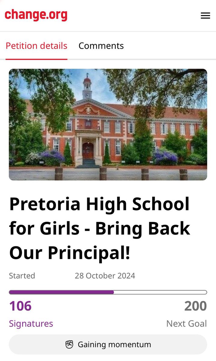 wilkinsoncape's tweet photo. 100 signatures in less than an hour late on a Monday evening. 

Very good! Add your signature here: 

https://t.co/oRvSnfnrOF

#BringBackOurPrincipal
Stop #schoolcapture https://t.co/Pig1Z7udeh