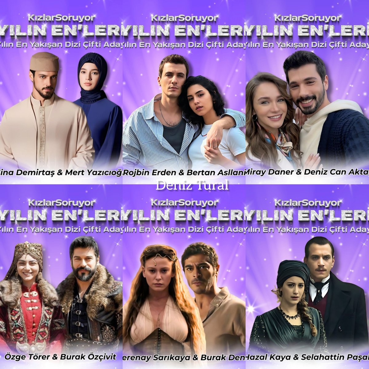 DTural's tweet photo. Kızlar Soruyor "Yılın En Yakışan Dizi Çifti" kim olmalı? 📌

1) Mert Yazıcıoğlu &amp; Mina Demirtaş
2) Bertan Asllani &amp; Rojbin Erden
3) Deniz Can Aktaş &amp; Miray Daner 
4) Burak Özçivit &amp; Özge Törer
5) Burak Deniz &amp; Serenay Sarıkaya 
6) Selahattin Paşalı &amp; Hazal Kaya https://t.co/NoJAtOFWKl