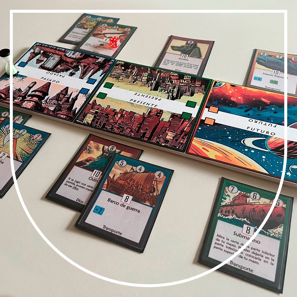 asociacionludo's tweet photo. 🛠️Prototipo Guerras Temporales 
🙎🏻‍♂️Eric Siles Navarro 
👥2 (Incluye variante a 4)
⏱15'-25'
👤+8a
⚙️ Cartas, Control de áreas, Gestión de mano 
🌐 https://t.co/OmF5w9fIyL
📽️ https://t.co/0NRWZZRQkC https://t.co/XZDSp59cSw