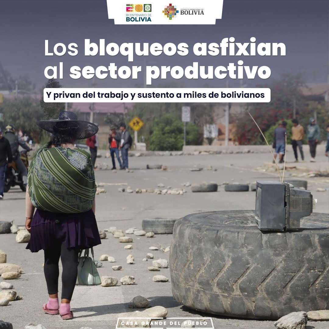 CGP_Bolivia's tweet photo. 1. 🚫 El bloqueo indefinido de grupos afines a Evo Morales está poniendo en jaque la producción en #Cochabamba. Sin insumos, sectores como la avicultura y la floricultura enfrentan pérdidas millonarias y un inminente desabastecimiento. La economía está en riesgo. 🐔 https://t.co/p67xkdGkLT