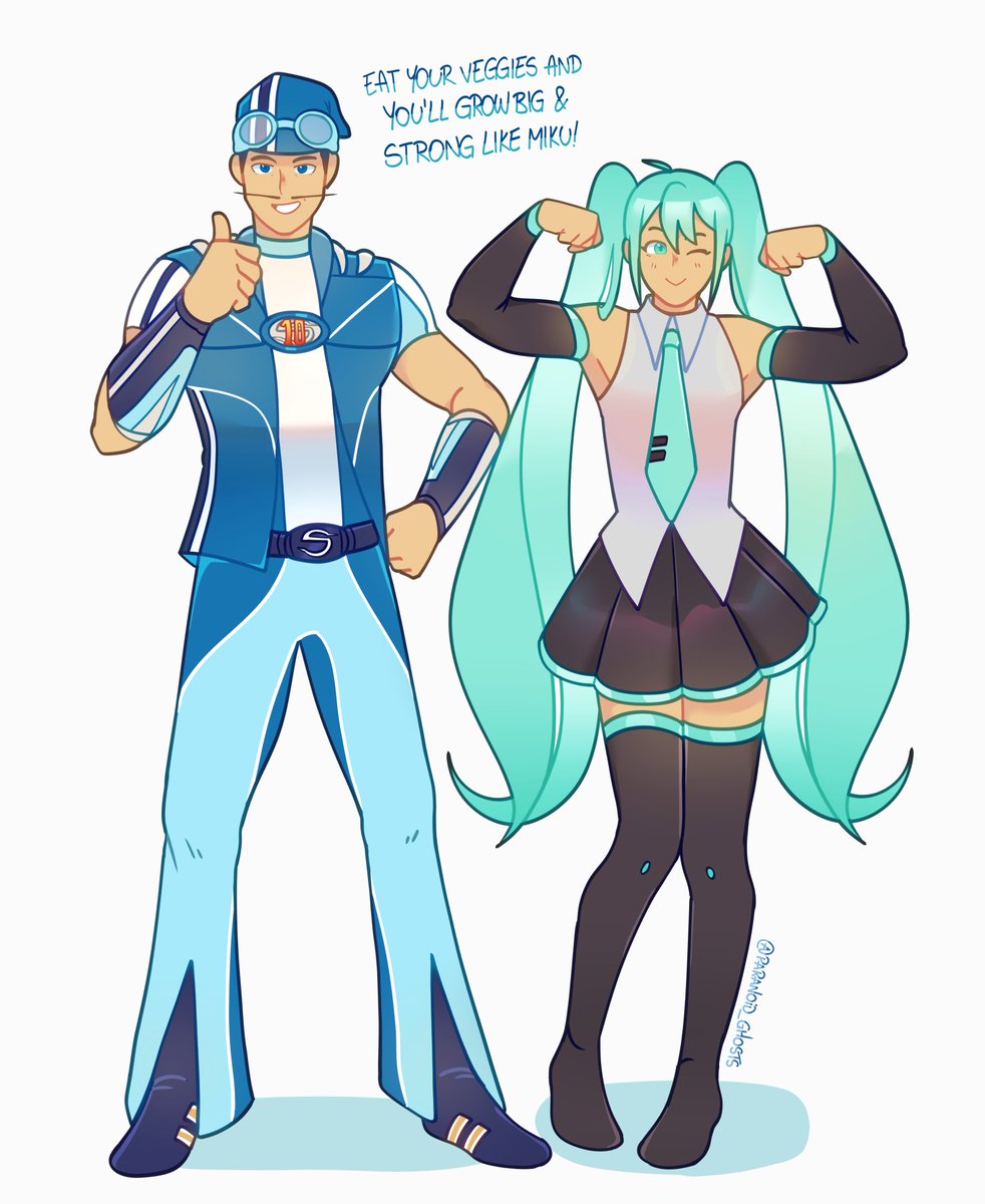 sportacus and miku was something i didn't know i needed until now