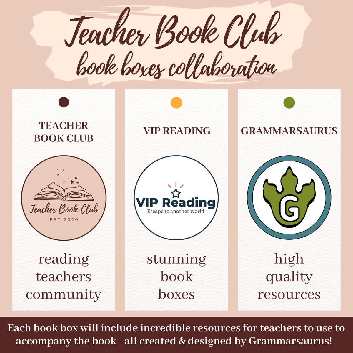 VIPreading's tweet image. 📣 Introducing the Teacher Book Club book box subscription – the best form of Reading CPD! 📣
🎁 We are thrilled to announce our collaboration with Teacher Book Club and @Grammarsaurus1, which will bring you an extraordinary book box designed specifically for teachers - link…