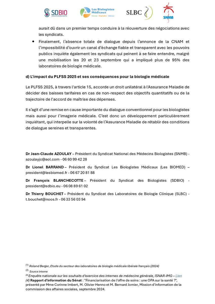 LesBIOMED's tweet photo. Alerte des biologistes médicaux pour la survie des laboratoires de proximité : explications
👉 https://t.co/9DiznuRshL https://t.co/ye9JCPYS0b