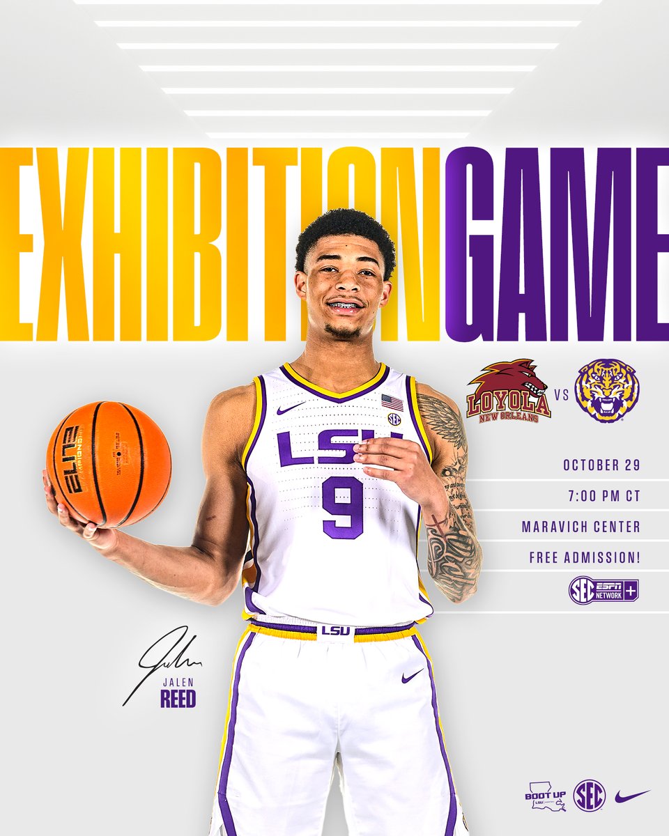 LSUBasketball's tweet photo. FREE HOOPS TOMORROW ‼️

#BOOUP 🎃 https://t.co/0bvA7I5coP