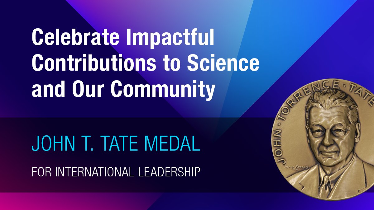 🏅 Last call for the Tate Medal for International Leadership in Physics nominations! 

Nominate here: aip.org/aip/awards/tat…

Self-nominations are welcome. We encourage nominations of women, underrepresented minorities, and international scientists.🌍👩‍🔬👨‍🔬
