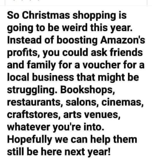 So True!! We have incredible, independent small businesses right here in New Mills!! Please support them! #shoplocal #supportsmallbusiness #shoplocalthischristmas #newmills #highpeak