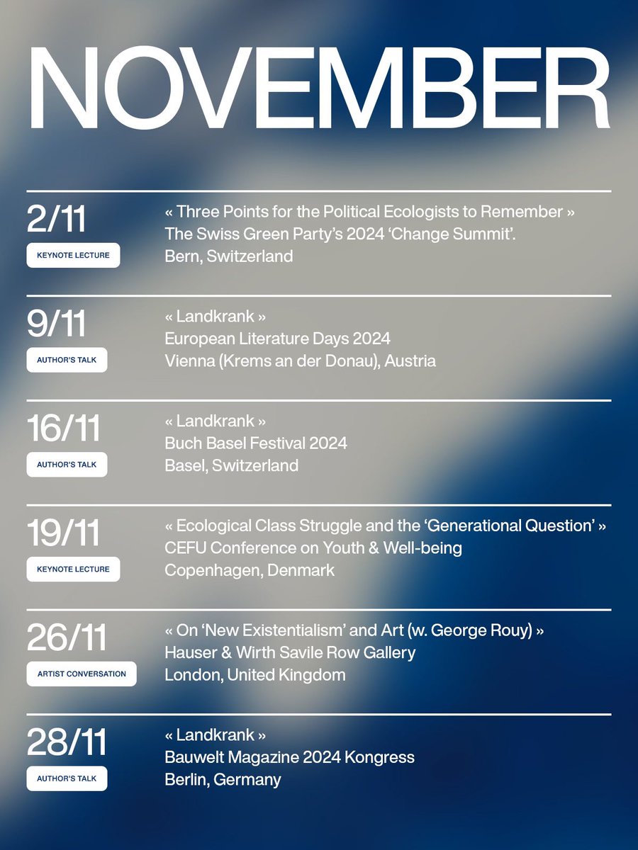 A couple of events in November: