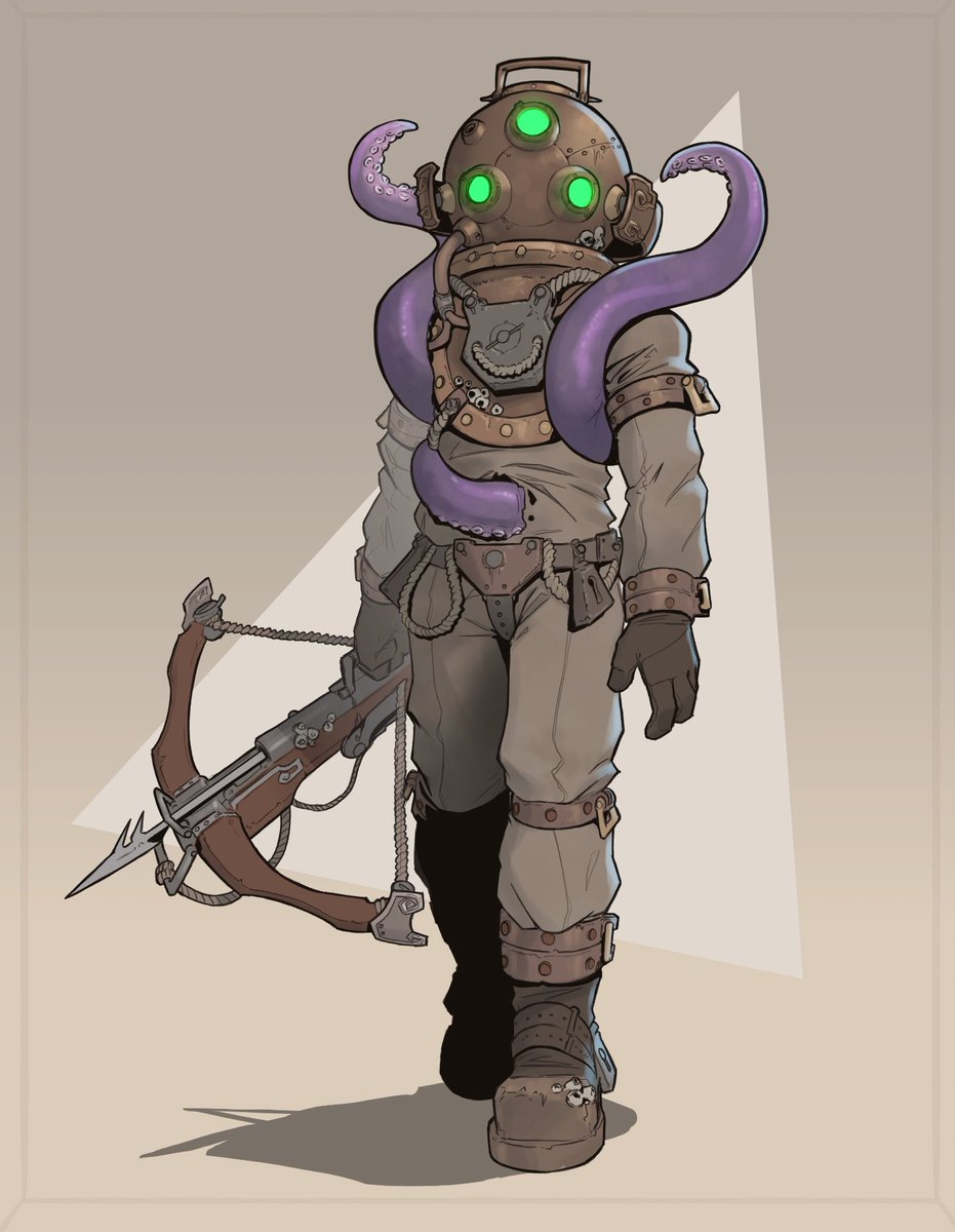 TurboUltra99's tweet photo. Me and the boys brought a dumb little crew of space pirates to the DnD halloween one-shot. (mine's the diver). https://t.co/ttemCXvyyo