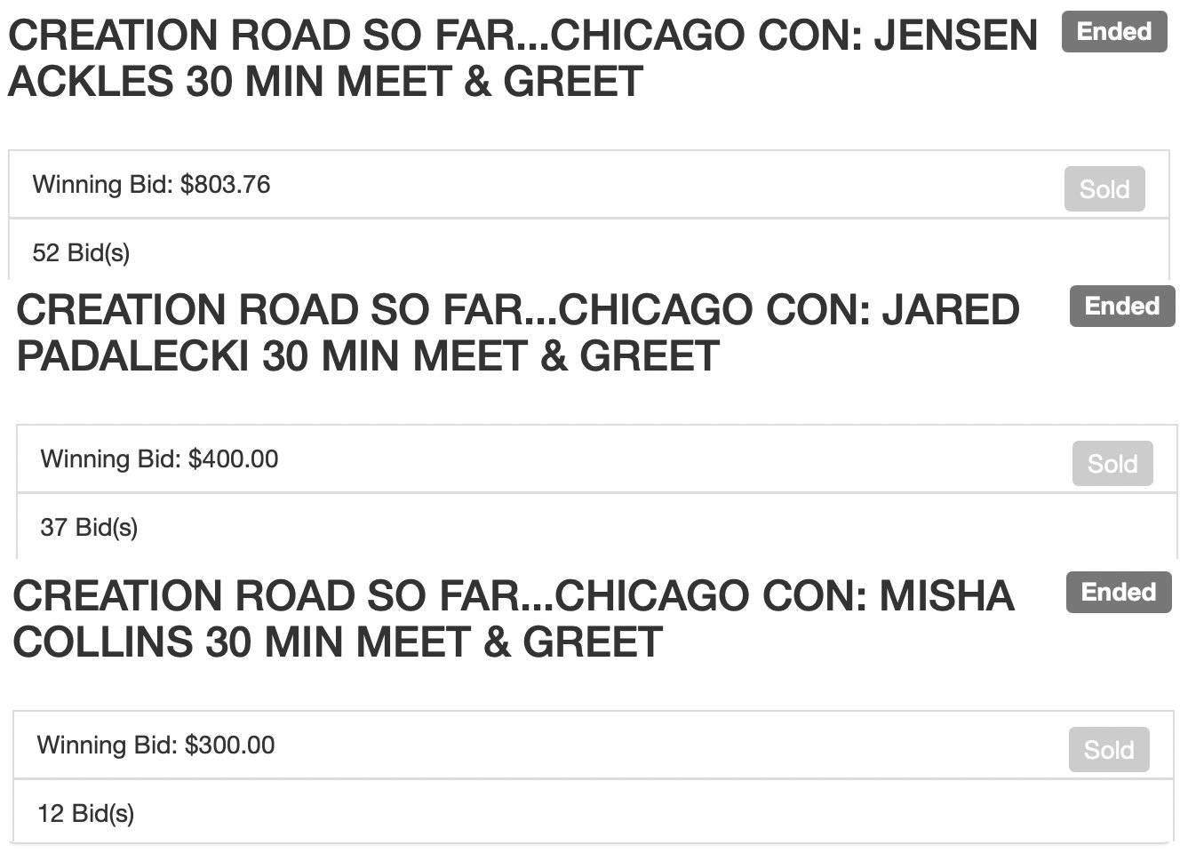 Willow❤️ on X: &ldquo;#ChiCon #SPNChi M&amp;G auctions results 