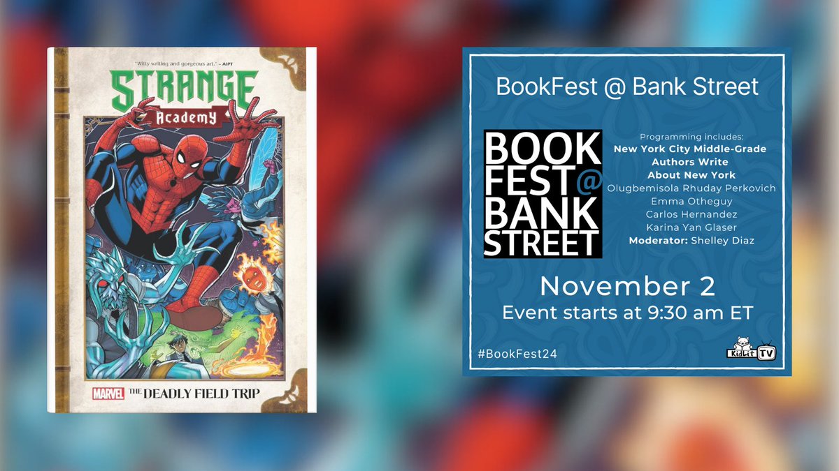 @bankstreetlibrary.bsky.social (@bankstreetlib) on Twitter photo Look for a link in our bio to register for BookFest @ Bank Street. Four middle-grade authors talk about NYC being the place where a thousand stories collide. <a href="/olugbemisola/">Olugbemisola Adeniji</a>, <a href="/EmmaOtheguy/">Emma Otheguy</a>, <a href="/WriteTeachPlay/">Carlos Hernandez (on hiatus) ✍🏽🎓🎮</a>, <a href="/KarinaYanGlaser/">Karina Yan Glaser (Updates Only)</a>, <a href="/bankstreetedu/">Bank Street College</a>, <a href="/KidLitTV_NYC/">KidLit TV</a>, #bookfest24 Look for a link in our bio to register for BookFest @ Bank Street. Four middle-grade authors talk about NYC being the place where a thousand stories collide. <a href="/olugbemisola/">Olugbemisola Adeniji</a>, <a href="/EmmaOtheguy/">Emma Otheguy</a>, <a href="/WriteTeachPlay/">Carlos Hernandez (on hiatus) ✍🏽🎓🎮</a>, <a href="/KarinaYanGlaser/">Karina Yan Glaser (Updates Only)</a>, <a href="/bankstreetedu/">Bank Street College</a>, <a href="/KidLitTV_NYC/">KidLit TV</a>, #bookfest24