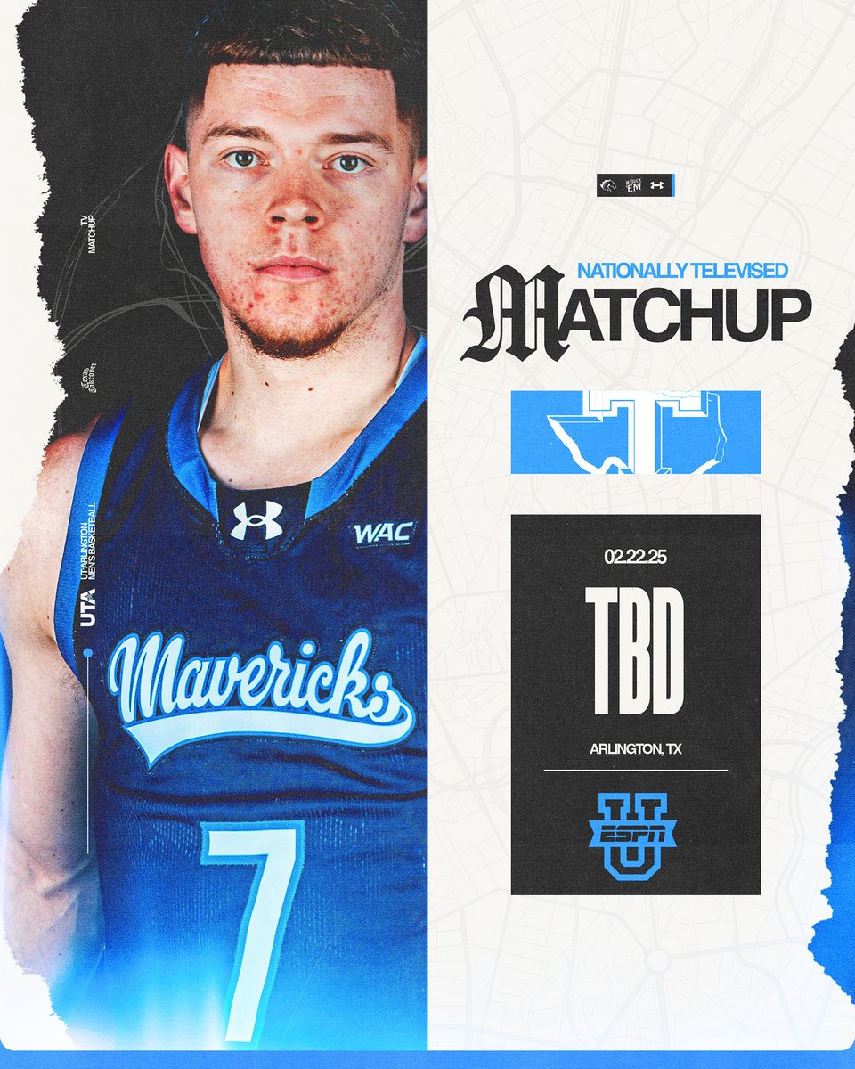 UTAMavsMBB's tweet image. 📺  Our Feb. 22 home game against Tarleton State is getting the national treatment - catch it on @ESPNU 

📰 : utamavs.us/MBBFeb22ESPNU
#BuckEm🐎 | #EmptyTheTank🪫